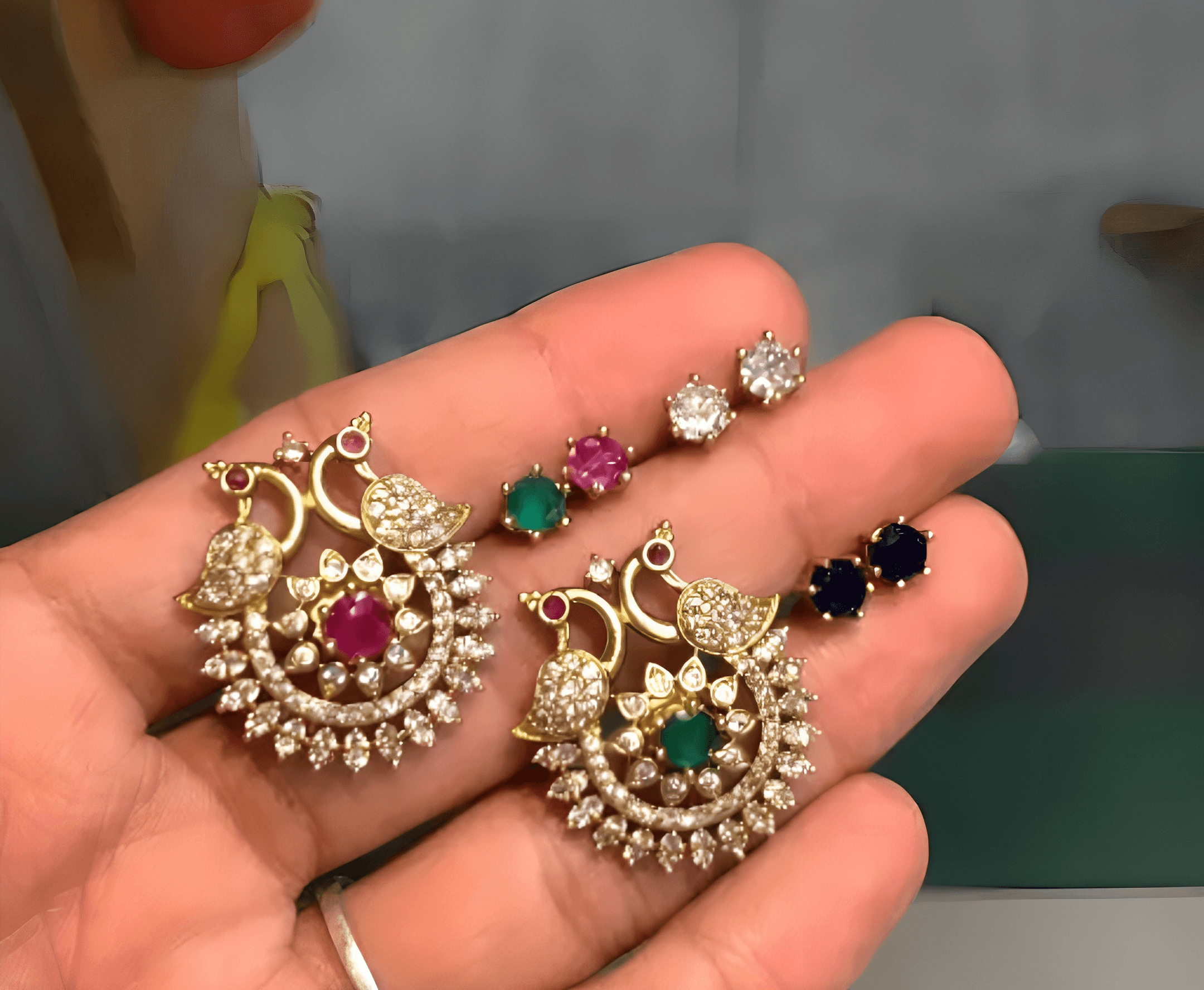 PREMIUM QUALITY MATTE FINISH AD STONE CHANGEABLE EARRING